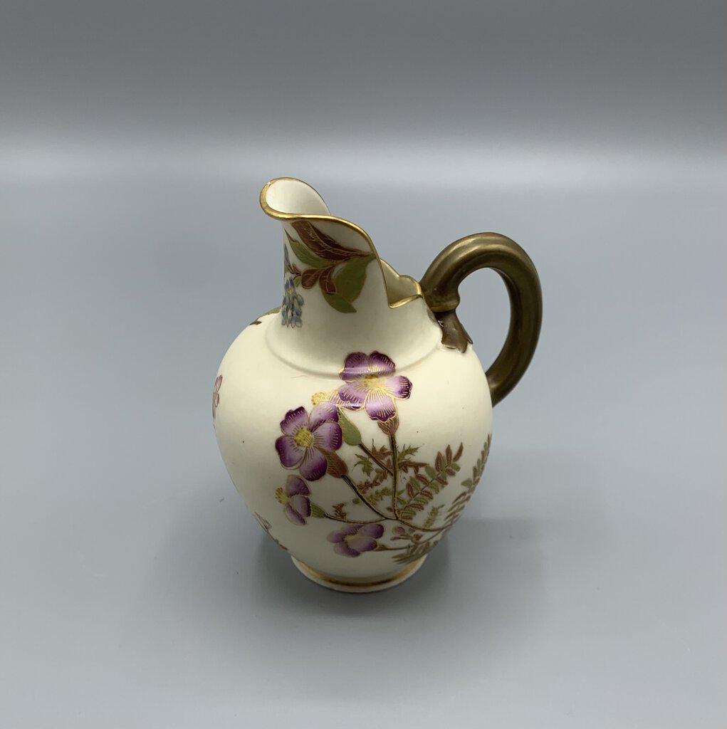 Royal Worcester Victorian Ewer Jug, Gilded Flat Back Pitcher #1094 /hg