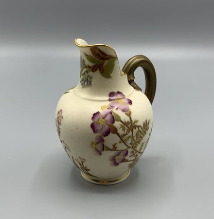 Royal Worcester Victorian Ewer Jug, Gilded Flat Back Pitcher #1094 /hg