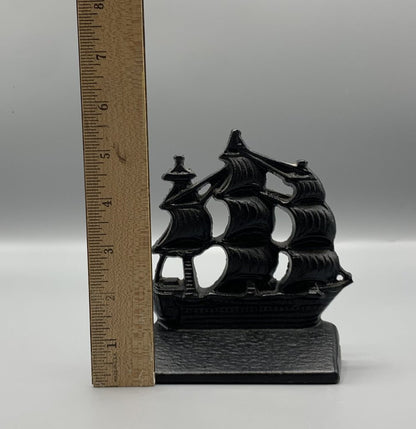 Vintage Cast Iron Galleon Ship Bookends /hg