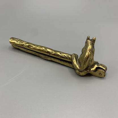 Vintage Brass Figural Squirrel Nutcracker /hg
