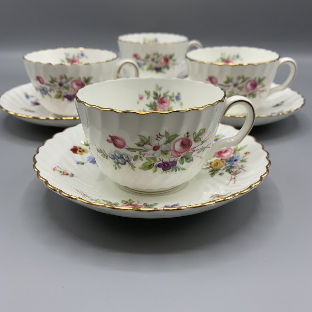 Vintage Minton “Marlow” Teacups and Saucers Set/4 /hg