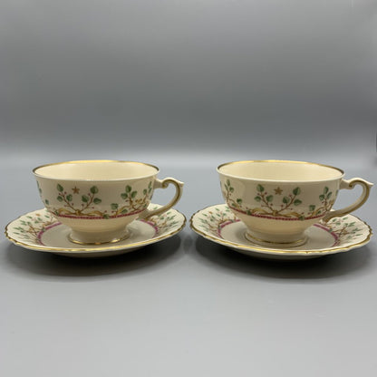Vintage Syracuse China Company “Pendleton” Cup and Saucers Set/2 /hg