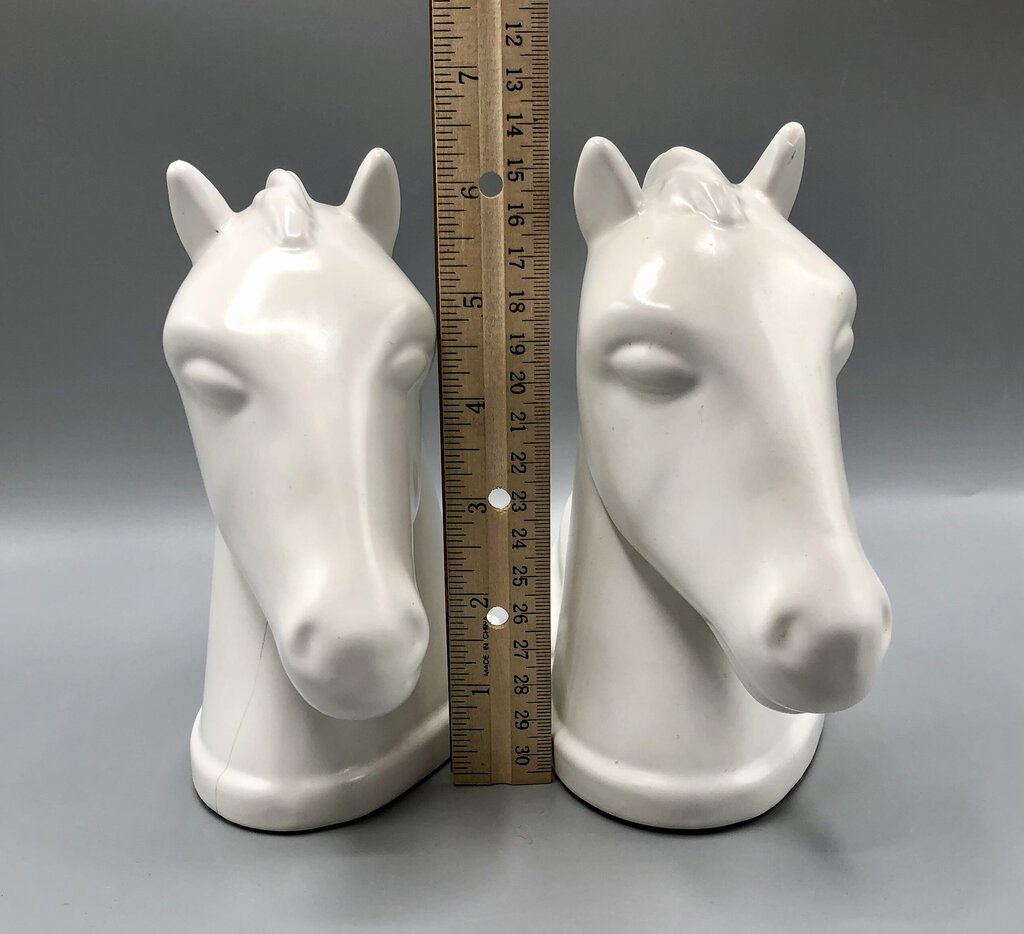 Vtg Abington Pottery Horse head Book Ends /b