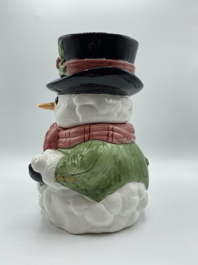 Fitz & Floyd Omnibus Snowman Cookie Jar /rw