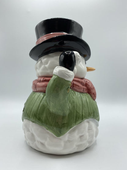 Fitz & Floyd Omnibus Snowman Cookie Jar /rw