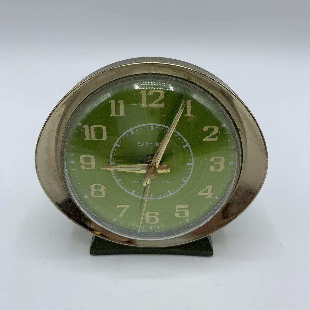 Vintage Westclox Green Baby Ben Alarm Clock /hg