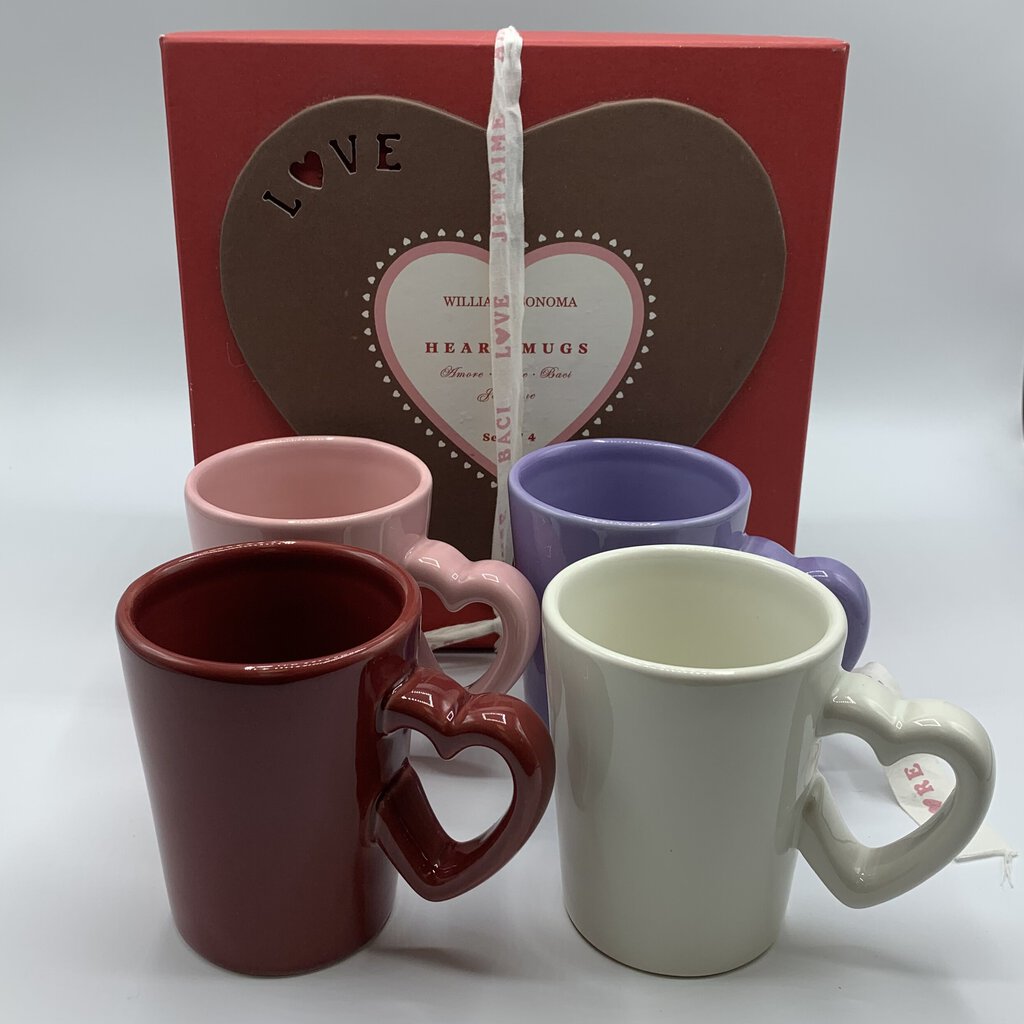 Williams-Sonoma Heart Mugs Boxed Set /hg