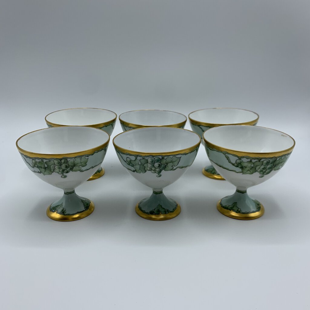 Antique Uno Favorite Bavaria Footed Sherbet Cups/Fruit Bowls Set/6 /hg