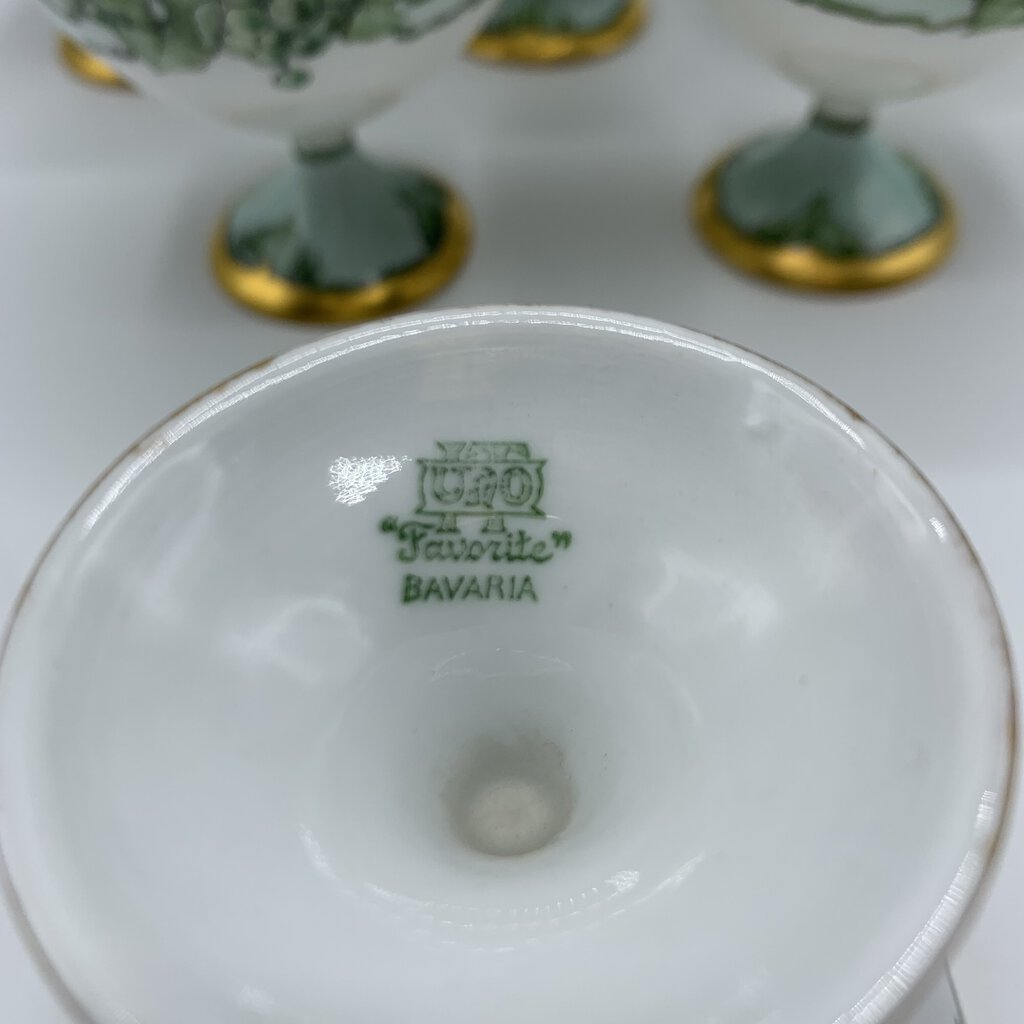 Antique Uno Favorite Bavaria Footed Sherbet Cups/Fruit Bowls Set/6 /hg