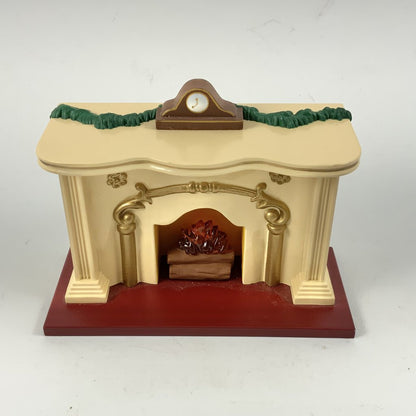 1993 Hallmark Keepsake Ornament Set The Bearingers Bear Family And Fireplace Display /cb