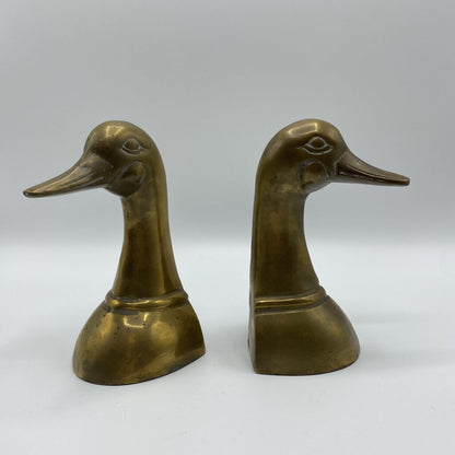 Beautiful Brass, Vintage Duck Head Bookends /bh