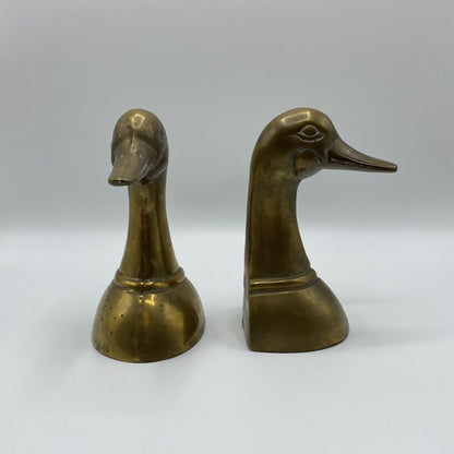 Beautiful Brass, Vintage Duck Head Bookends /bh