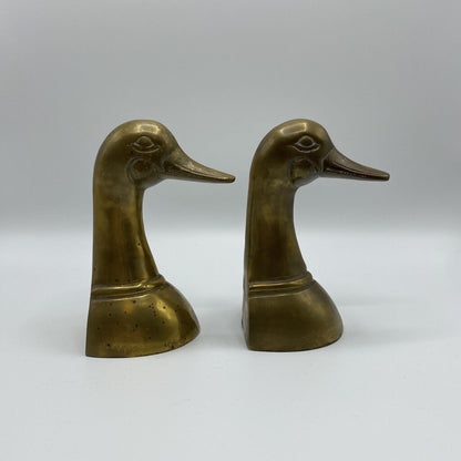 Beautiful Brass, Vintage Duck Head Bookends /bh