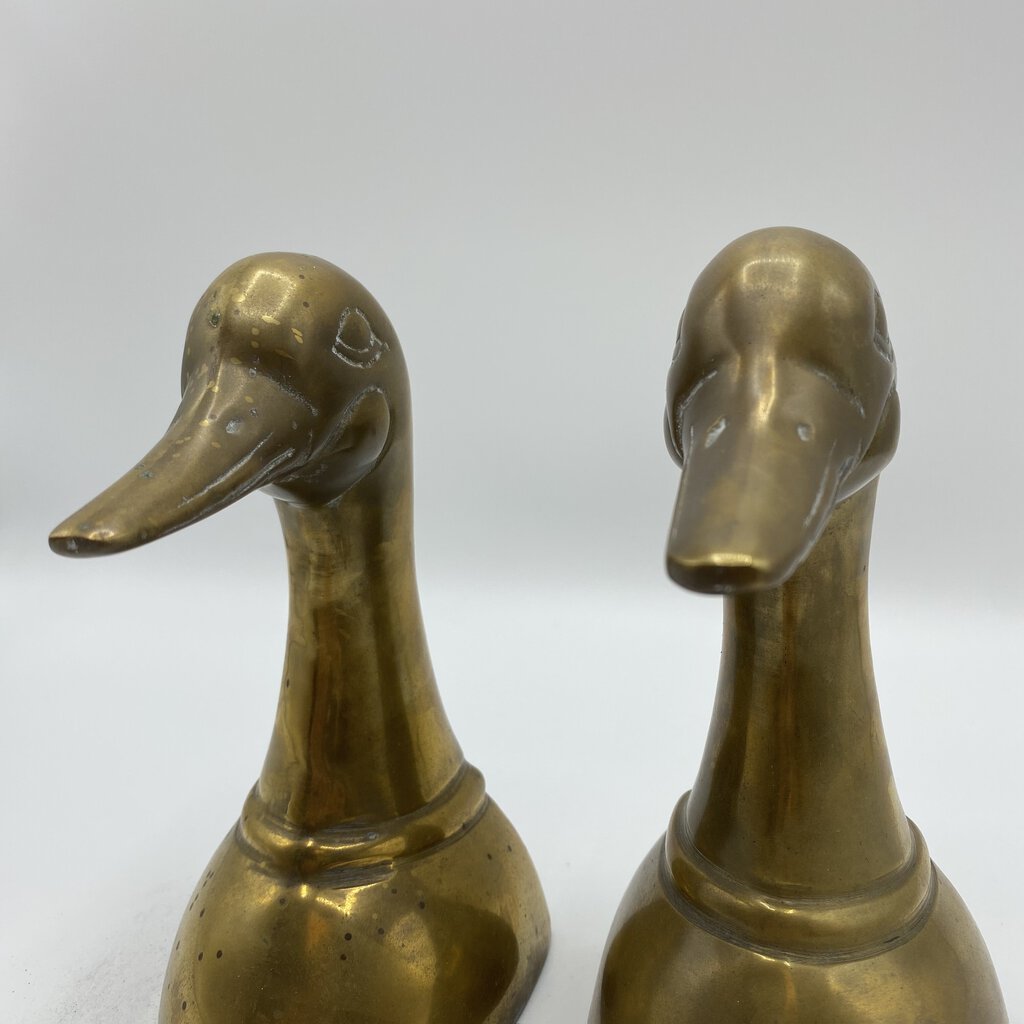 Beautiful Brass, Vintage Duck Head Bookends /bh