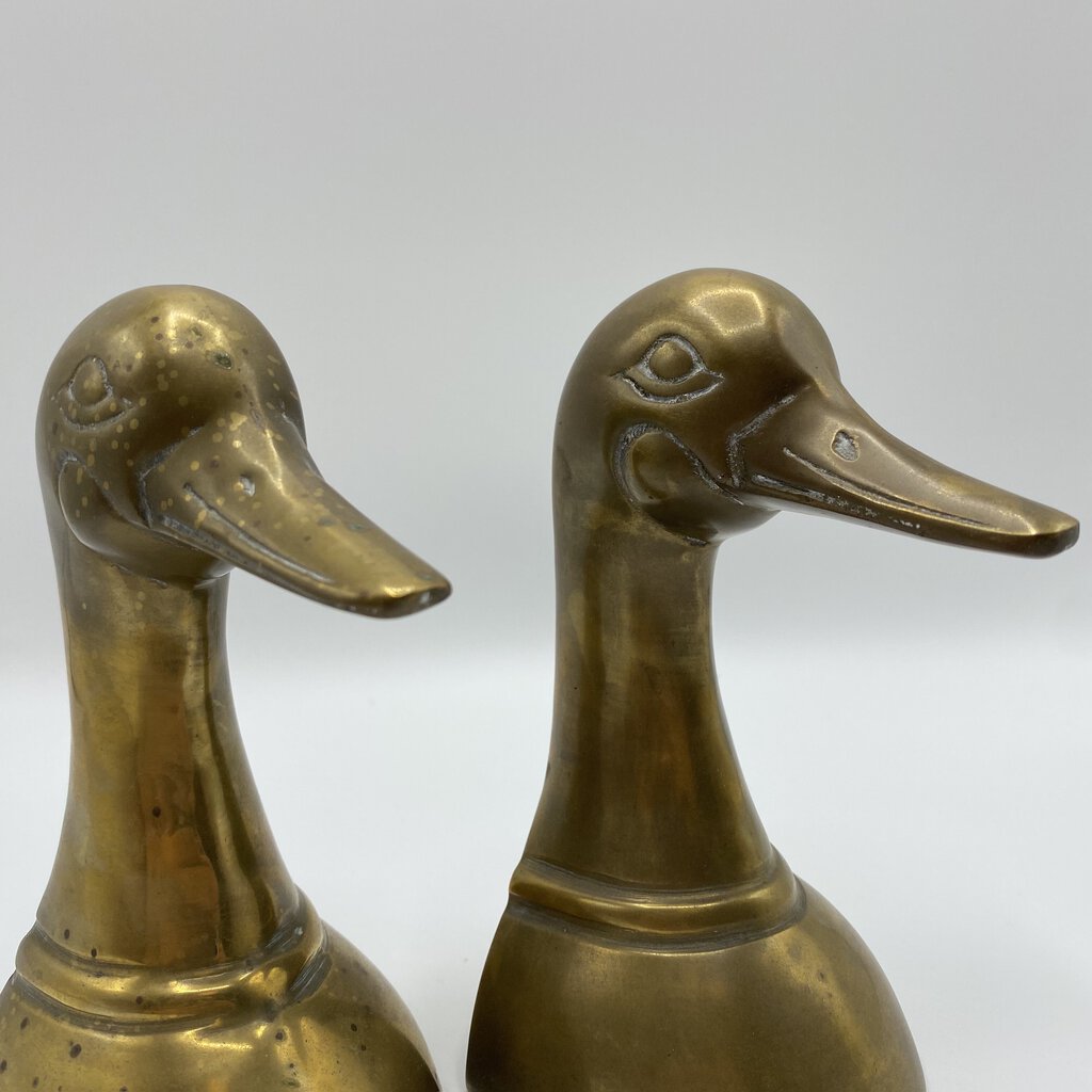 Beautiful Brass, Vintage Duck Head Bookends /bh