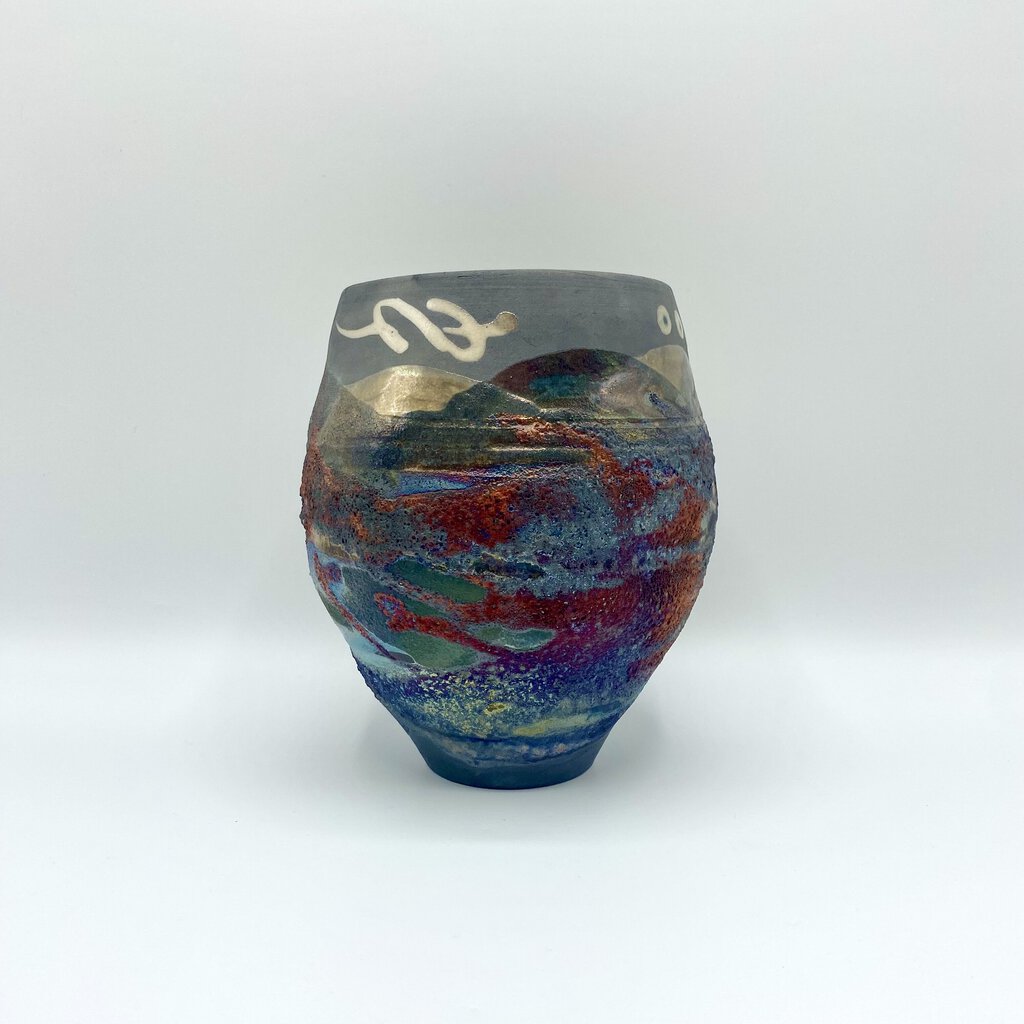 Shu-Chen Cheng Luster Raku Vessel /bh