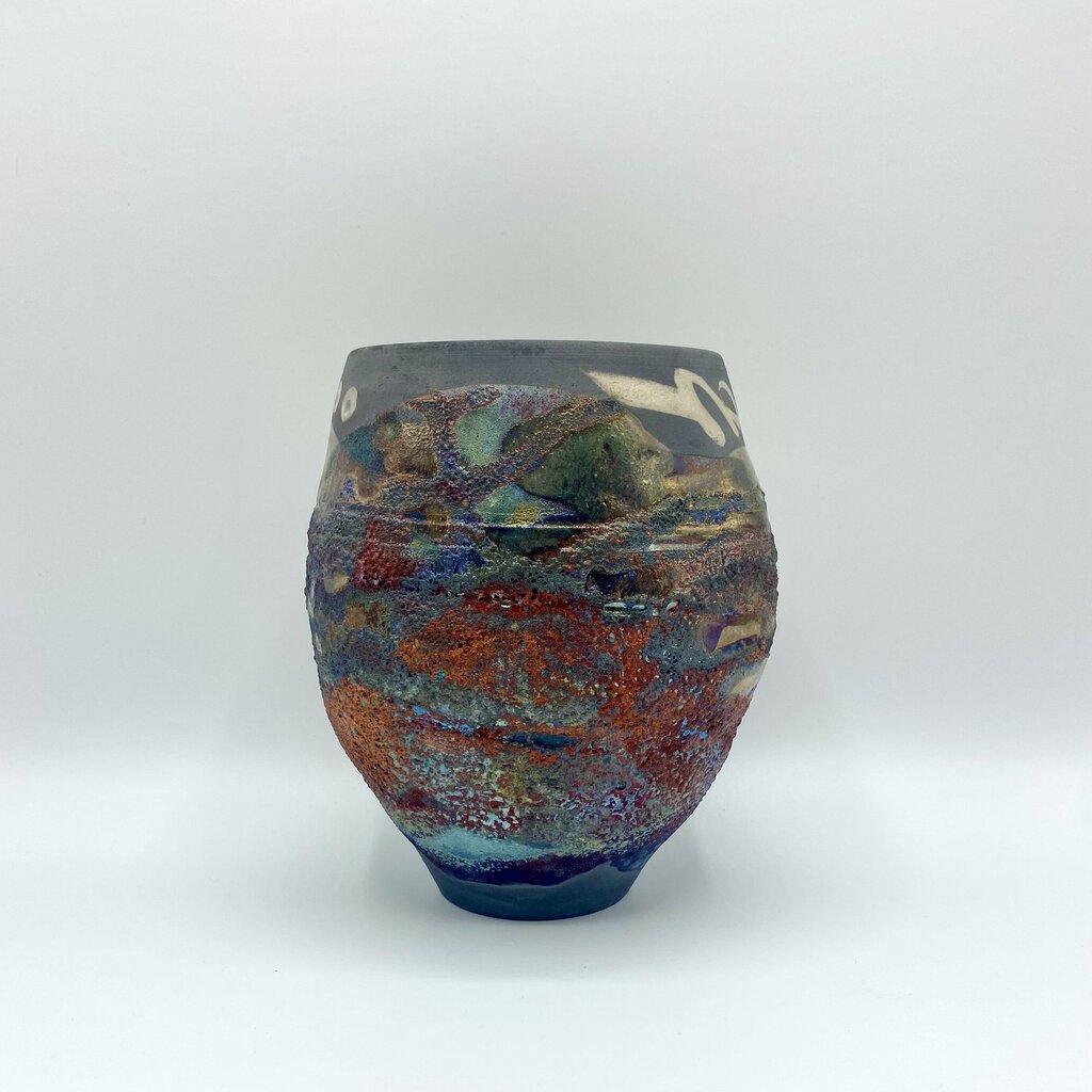 Shu-Chen Cheng Luster Raku Vessel /bh