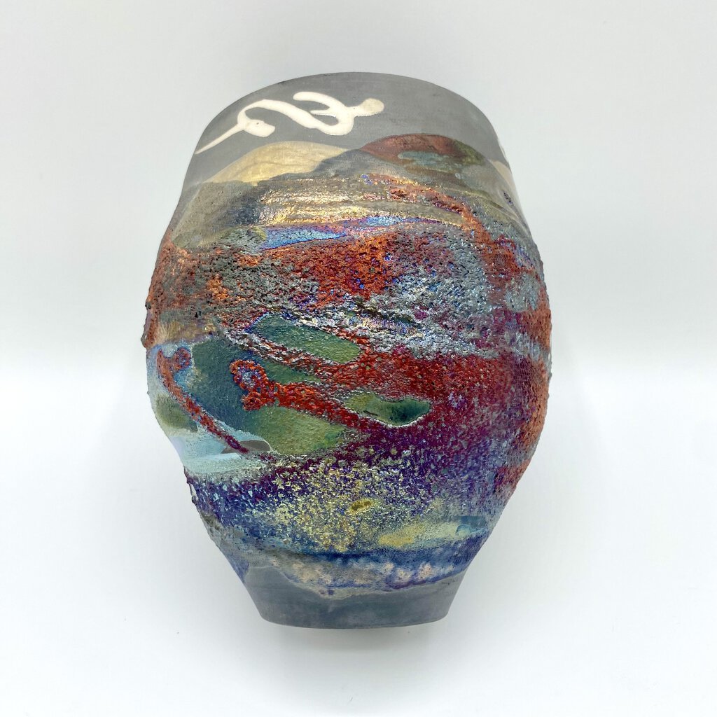 Shu-Chen Cheng Luster Raku Vessel /bh