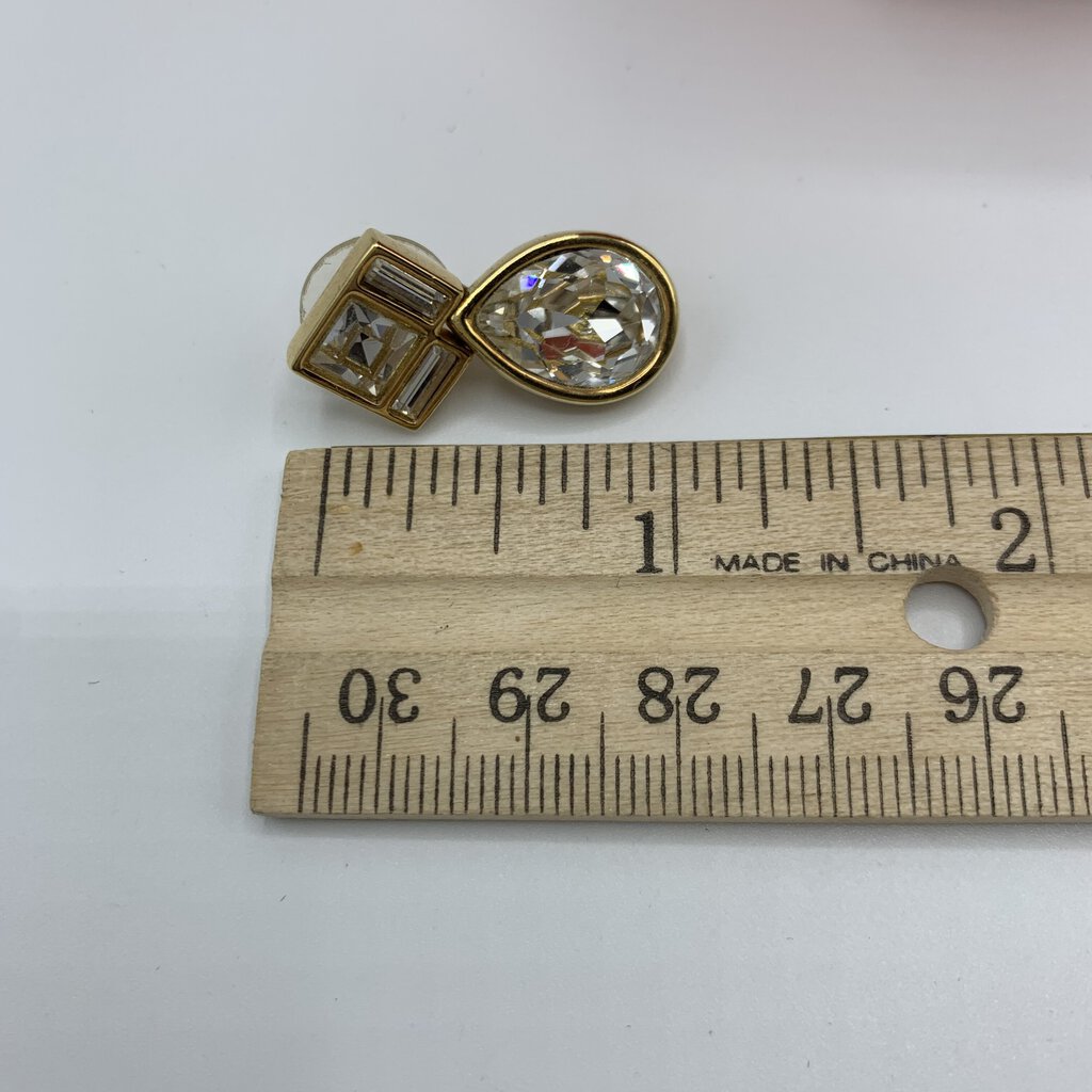 Vintage Swarovski Crystal Pierced Earrings /hg