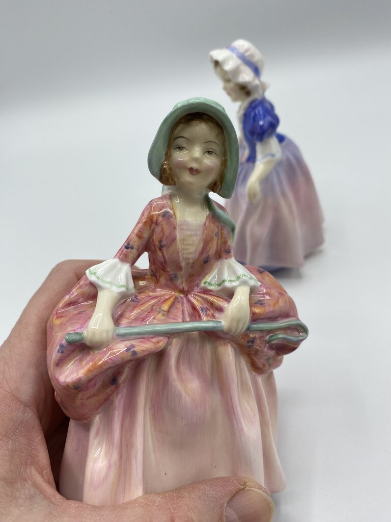 Royal Doulton Bone China Figurine Set of Two 5” tall “Bo Peep & Dinky Do” /rw