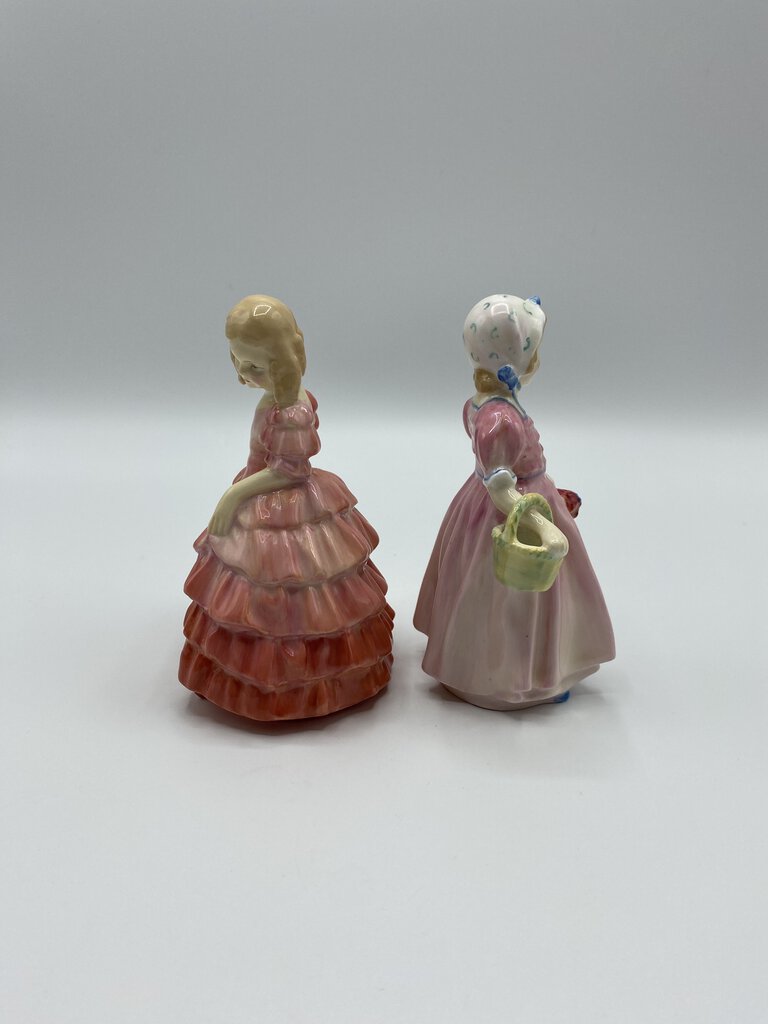Royal Doulton Bone China Figurines set of two 4.75” tall “Rose” & “TinkerBell” /rw