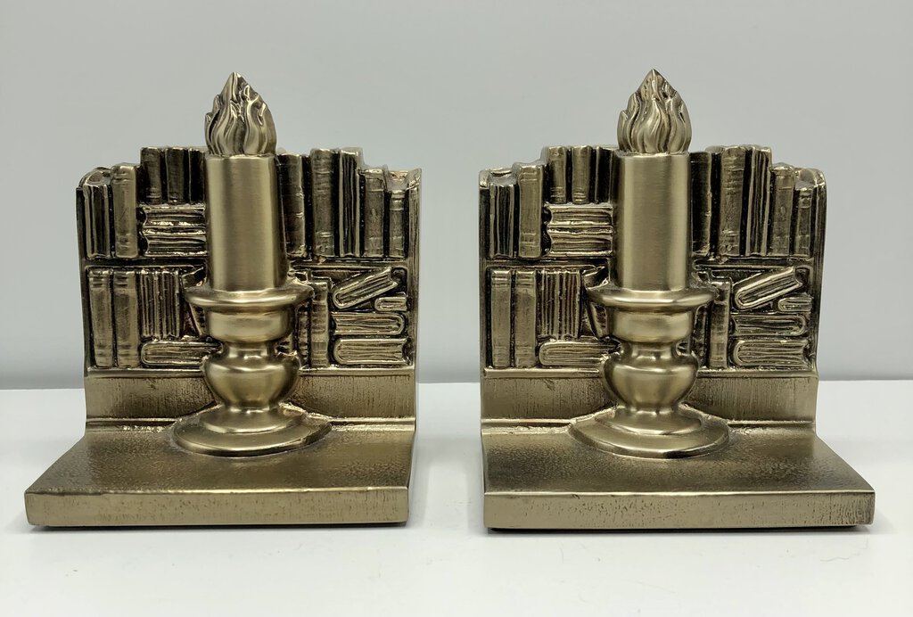 Philadelphia Manufacturing Co Book & Candlestick Book Ends /b