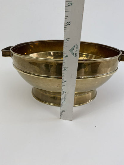 Mottahedeh Design Made in India Footed Brass Double Handled Large Bowl /rb
