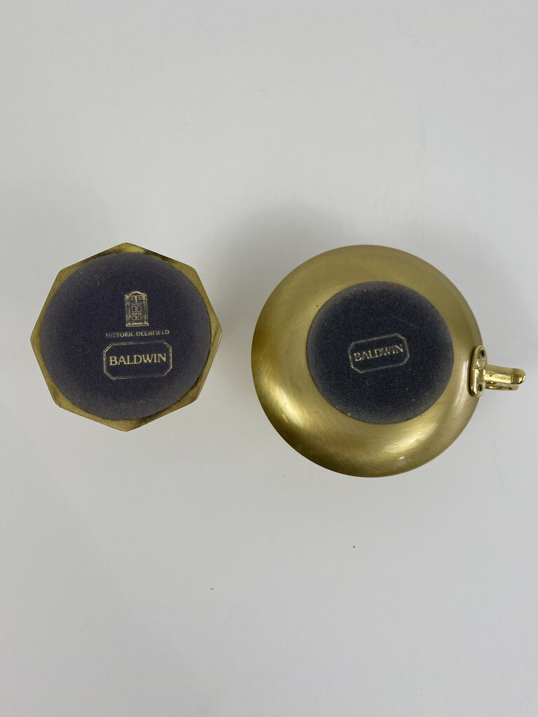 Baldwin set of 2 Brass Candlestick Holders Chamberstick 3.5” and traditional 2.25” Tall /rb