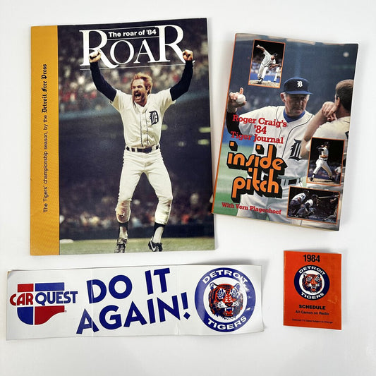 Detroit Tigers 1984 World Series Memorabilia The Roar Magazine, Inside Pitch, Car Sticker, Schedule /cb