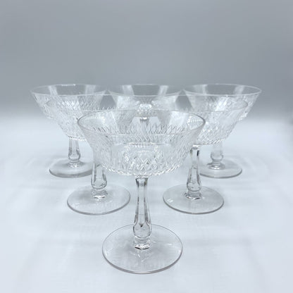 Vintage MCM Fine Arts “Royal Diamond” Champagne Coupe Glasses Set of 6, Made in Netherlands /hg