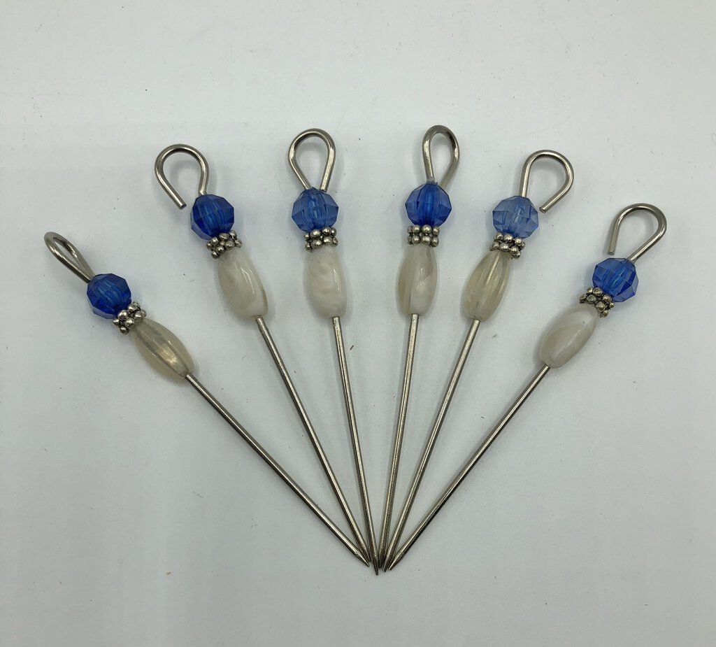 Set of 6 Beaded Martini Picks /b