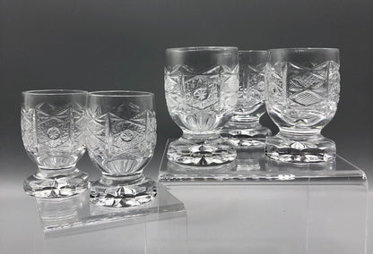 Set of 5 Elegant Cut Crystal Cordial/ Shot Glasses /b