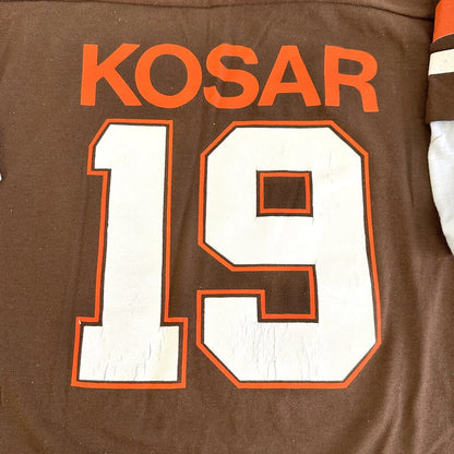 Vintage 80s NFL Cleveland Browns #19 Bernie Kosar Childs T Shirt Jersey XL /cb