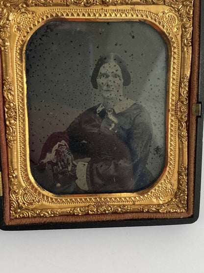 Daguerreotype Sixth Plate Size Double Thermoplastic Case Man Woman /ro