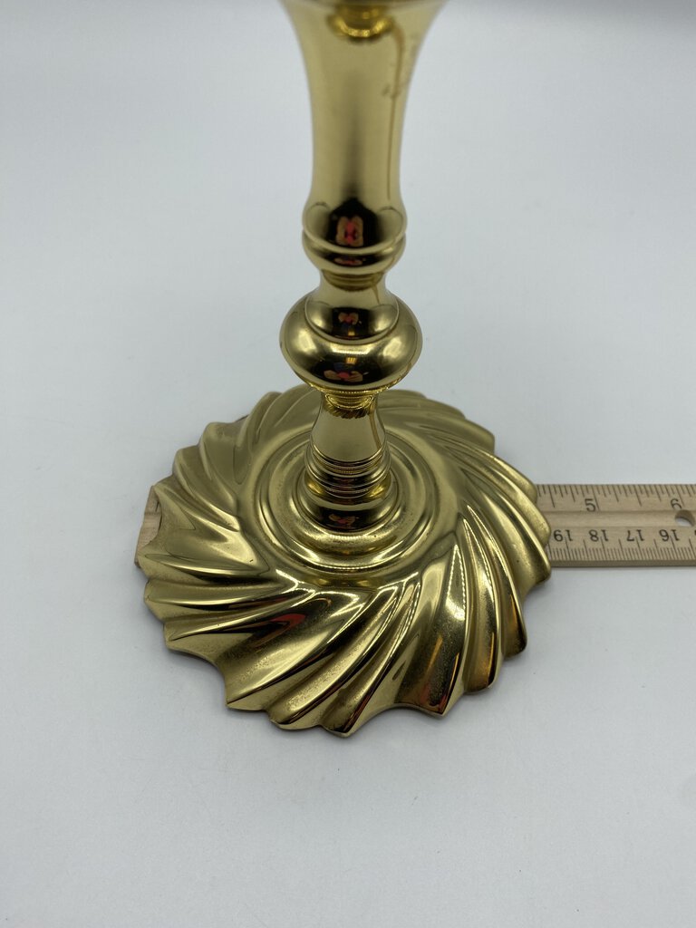 Baldwin Brass 9” Candlestick Holder w/Bobeche Forged in America /rb