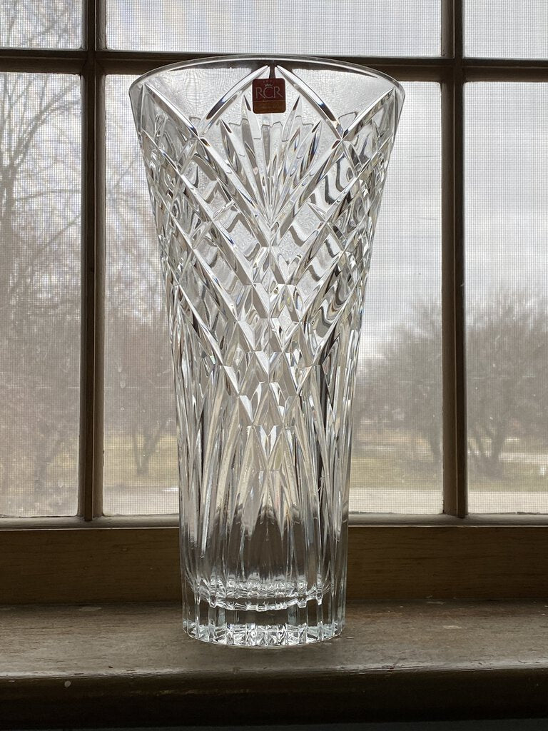 RCR Crystal Orchidea Vase 12” Made in Italy NIB /rb