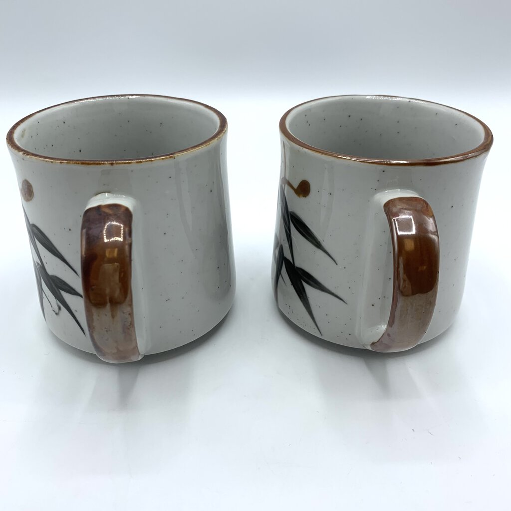 Korean Hand-Painted Art Pottery Mugs Set of 2 /hg