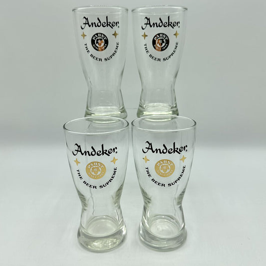 Set Of 4 Vintage Libbey Andeker Lager Beer Glasses /cb