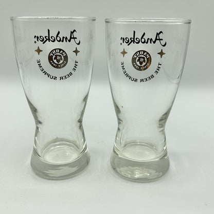 Set Of 4 Vintage Libbey Andeker Lager Beer Glasses /cb