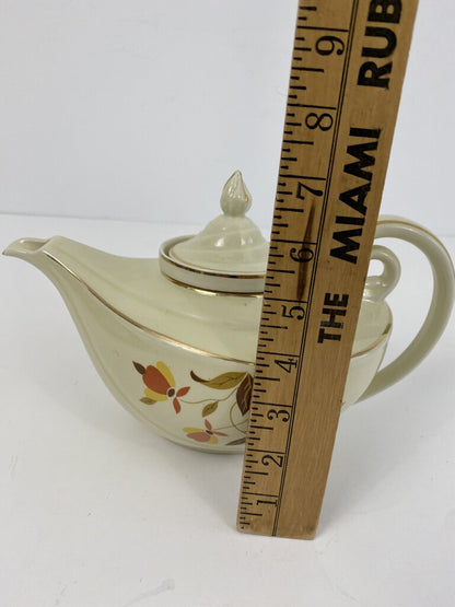 Vintage Hall’s Superior Mary Dunbar Autumn Leaf Aladdin Tea Pot w/Infuser Lid /rb