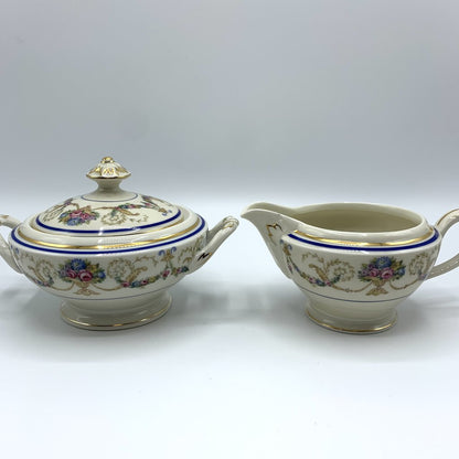 Antique Haas & Czjzek “La Boheme Blue” Sugar and Creamer Set /hg