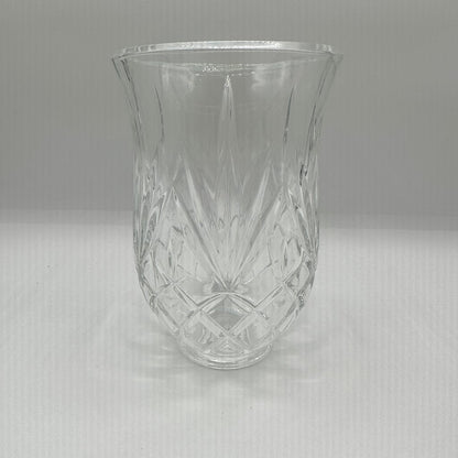 Vintage De Plomb Hand Cut 24% Lead Crystal Hurricane Lamp Shade /cb