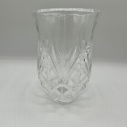 Vintage De Plomb Hand Cut 24% Lead Crystal Hurricane Lamp Shade /cb