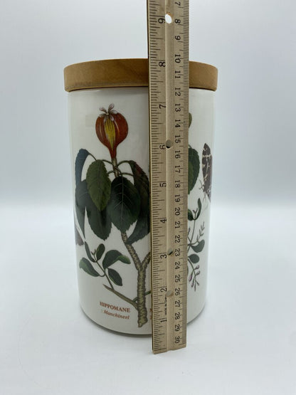 VTG Portmeirion The Botanic Garden 8” & 6.5” Canisters w/Wood Lids /ro