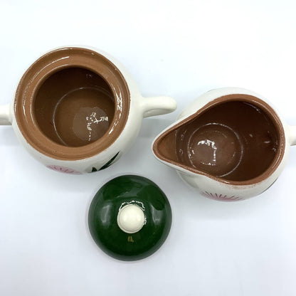 Vintage Mid-Century Stangl Pottery “Thistle” Sugar and Creamer Set /hg