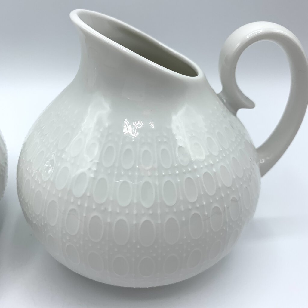 Vintage Mid-Century Bjorn Wiinblad Rosenthal “Romance White” Sugar and Creamer Set /hg