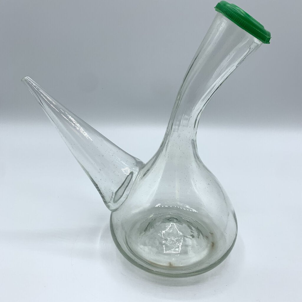 Vintage Hand-Blown Glass Porron Pitcher/Decanter /hg