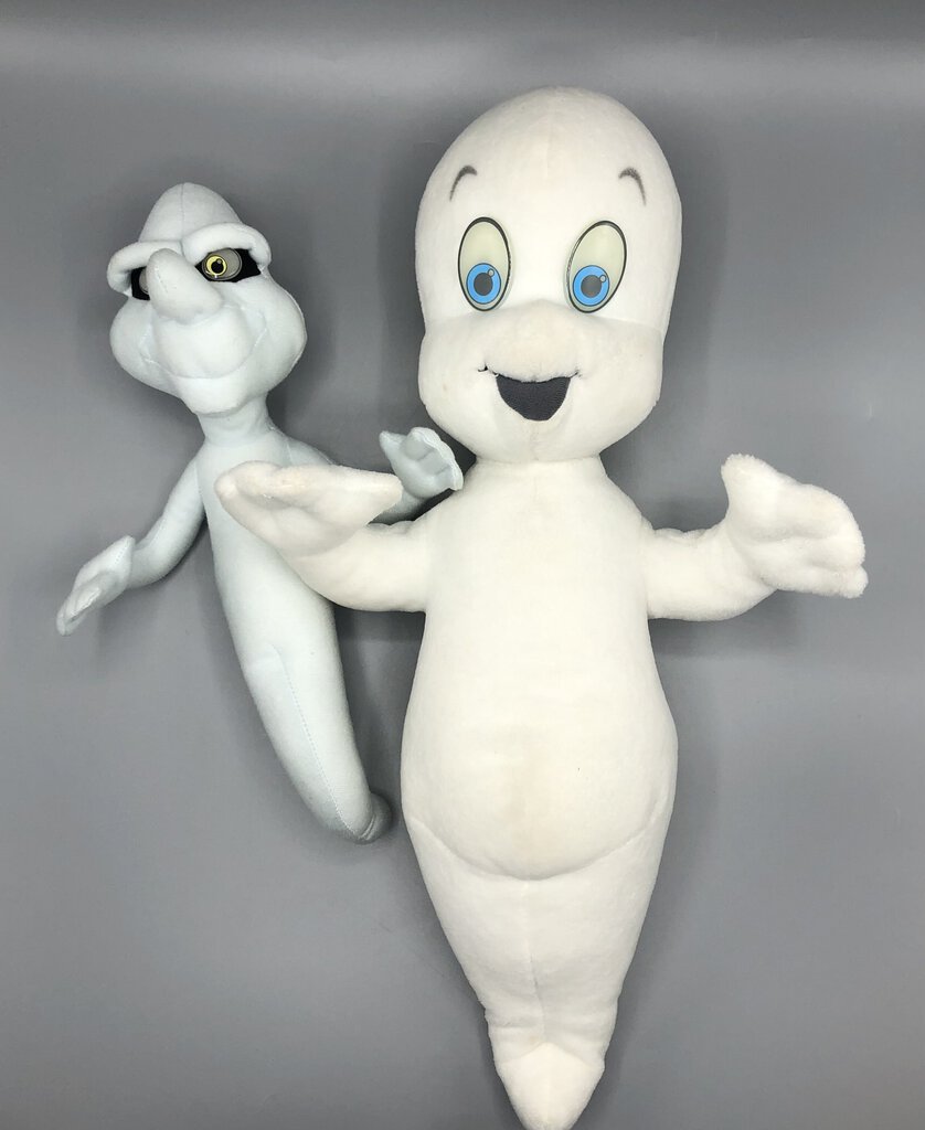 Vintage 1994 Plush Casper & Stinkie Ghosts Nite-Glo Eyes/ Amblin /b