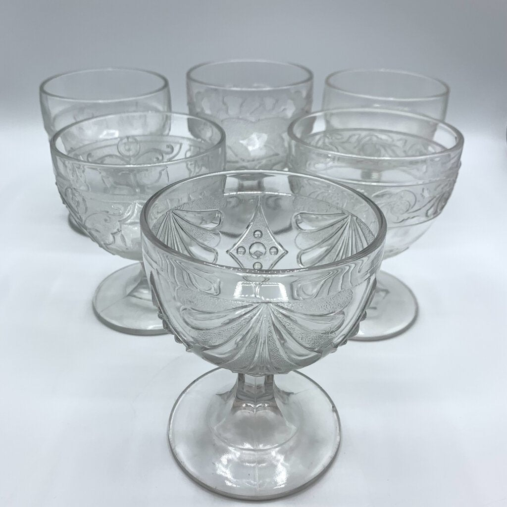 Antique EAPG Set/6 Buttermilk Goblets or Sugar Bowls /hgo