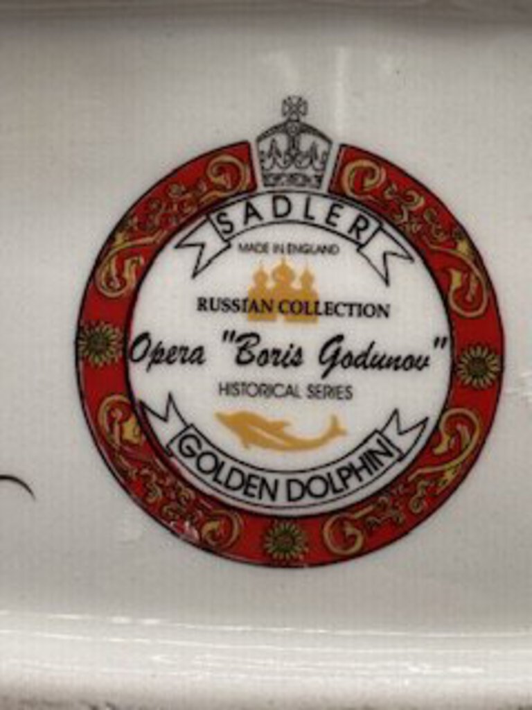 Sadler Teapot Golden Dolphin Russian Collection Opera “Boris Godunov” Made in England /ro